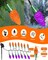 C7 Solar Powered LED Strawberry String Lights – 50 LED Waterproof Orange & Purple, Green Wire, Outdoor Christmas & Halloween Patio Lights (orange&purple)